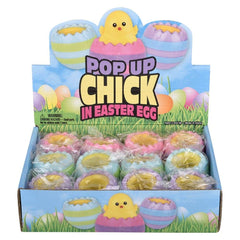 Squeezy Pop Up Hatching Chick 3" 12/disp - LLB Toys
