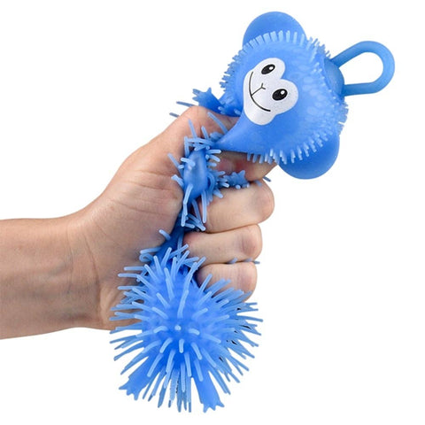 8" Monkey Puffer Light-Up Wiggler 12ct- LLB Toys