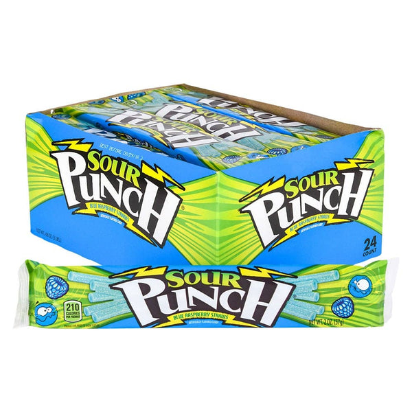 SOUR PUNCH BLUE RASPBERRY STRAWS  - LLB Candy