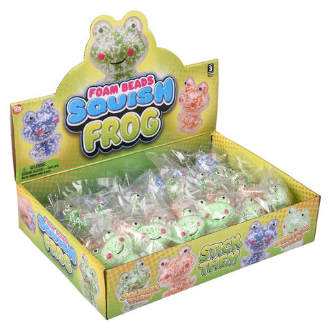 2.4" Mini Squeezy Foam Bead Frog 24ct - LLB Toys