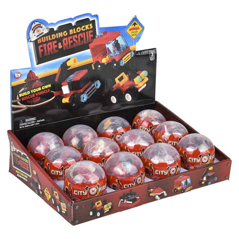 3" BUILDING BLOCK FIRE RESCUE ASSORTMENT - LLB Toys
