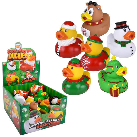 2" Christmas Rubber Duckies, Stocking Stuffers - LLB Toys