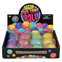 2.4" Squeezy Two-Tone Sugar Ball 12ct LLB Squishy Toys
