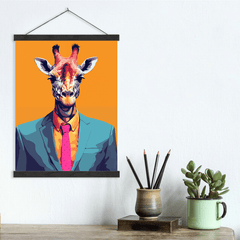 Giraffe Suit Canvas Wall Art print