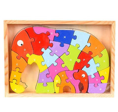 9.25" x 6.5" WOODEN ELEPHANT LETTER PUZZLE LLB Puzzle