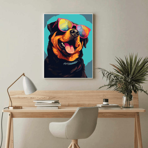 Rottweiler POP-ART Canvas Wall Art print