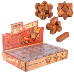 1.75" WOODEN BRAIN TEASERS LLB Wood Toy - Kids