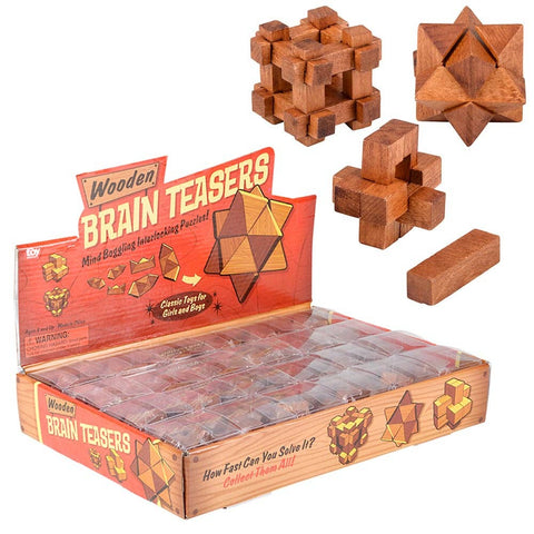 1.75" WOODEN BRAIN TEASERS LLB Wood Toy - Kids