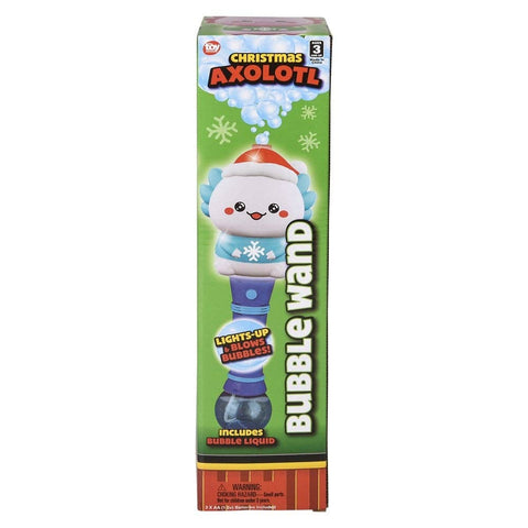 Light-Up Christmas Axolotl Bubble Wand 12"- LLB Toys