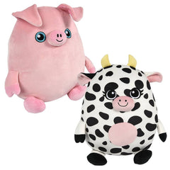 12" Squishy-Ishy Pig And Cow - LLB Toys