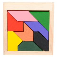 4" WOODEN TANGRAM PUZZLES 24PCS DISPLAYS LLB Puzzle