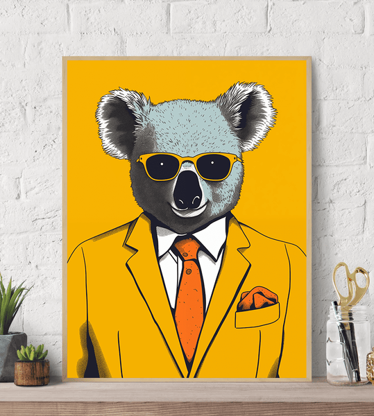 Koala Suit Canvas Wall Art print