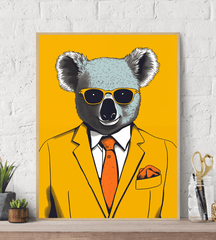 Koala Suit Canvas Wall Art print