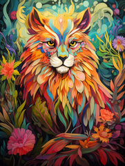 Fantasy Wild Cat Canvas Wall Art print