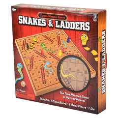 10" WOODEN SNAKES AND LADDERS LLB kids toys