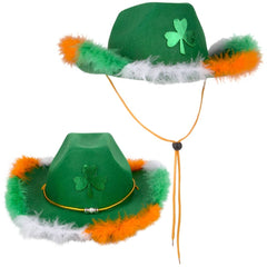 Feather Rimmed Shamrock Cowboy Hat - LLB Toys