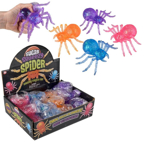 4.75" Squeezy Sugar Spider 12ct - LLB Toys