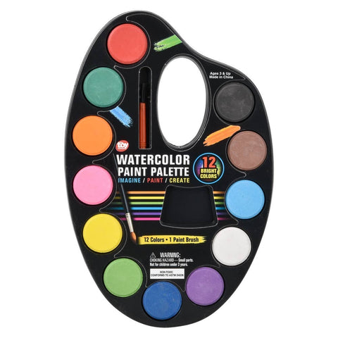 12 Color Water Paint Palette 9.5" Novelty Toy - LLB Toys
