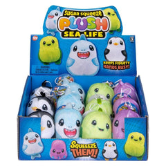 2.75" Sugar Squeeze Plush Sealife Assortment 12ct - LLB Toys