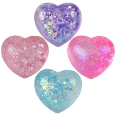 Mini Squeezy Sparkle Sugar Heart 1.5" 24 Ct - LLB Toys