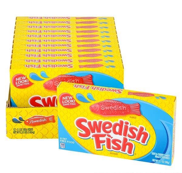 Swedish Fish Red Theater Box Candy 12ct/CASE - LLB Toys