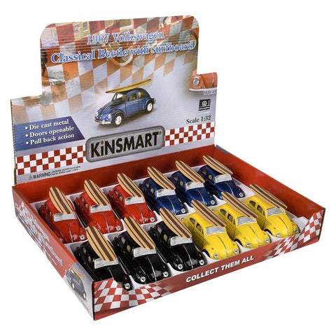 5" Diecast  1967 VW Beetle/Surfboard - LLB Toys