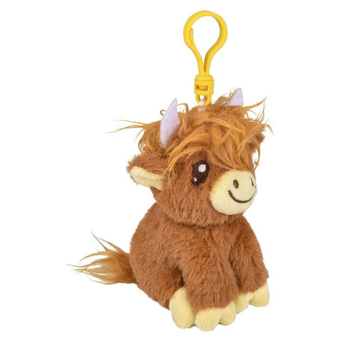 4" Plush Highland Cow Clip On