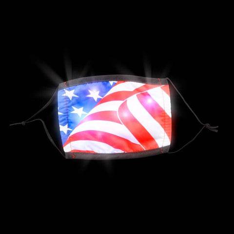 LIGHT-UP PATRIOTIC FACE MASK ADULT SIZE LLB Light-up Toys