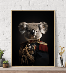 Koala in Uniform Canvas Wall Art Print Poster