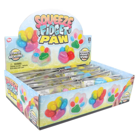 3" Squeeze Fidget Paw Toy 12ct - LLB Toys