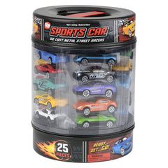 25PC DIE-CAST CAR SET IN TIRE CARRYING TUB LLB Car Toys