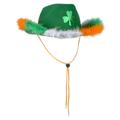 Feather Rimmed Shamrock Cowboy Hat - LLB Toys