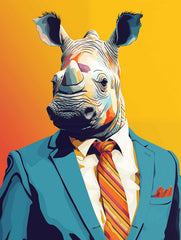 Rhino Suit Canvas Wall Art print
