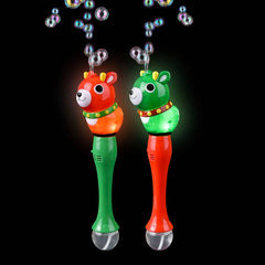 Light-Up Reindeer Bubble Wand Red/Green 14" - LLB Toys
