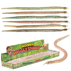 20" Wooden Wiggly Snake Toy 12ct - LLB Toys