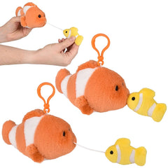 3.5" Mighty Quakes Clown Fish Backpack Clip - LLB Toys