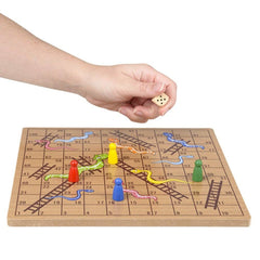 10" WOODEN SNAKES AND LADDERS LLB kids toys