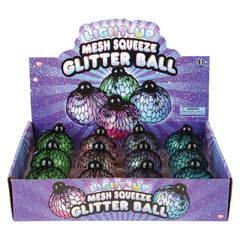 3" LIGHT-UP MESH SSQUEEZE GLITTER BALL LLB Light-up Toys