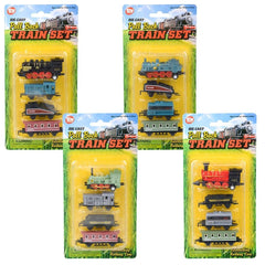 2" DIECAST PULL BACK MINI LOCOMOTIVE TRAIN SET LLB kids toys