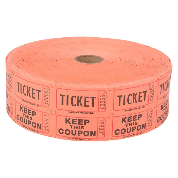 DOUBLE ROLL TICKET ORANGE -2000/ROLL LLB kids toys