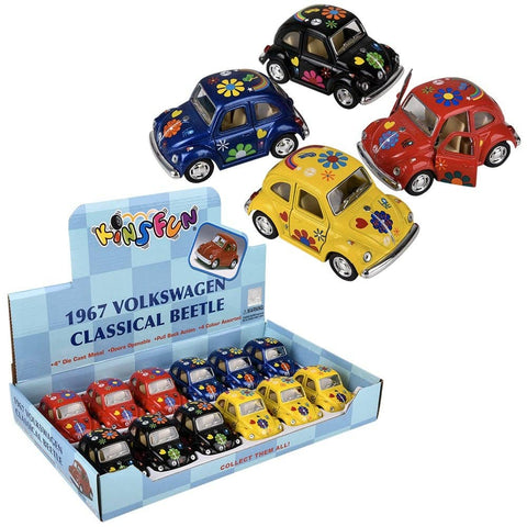 4" Diecast  1967 VW Classic Beetle With Printing - LLB Toys