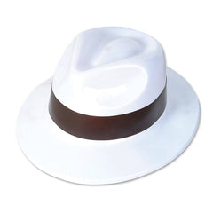 WHITE GANGSTER HAT WITH BAND - LLB Toys