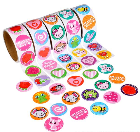 VALENTINE ROLL STICKER ASST (500PCS/UNIT) LLB Sticker