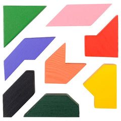 4" WOODEN TANGRAM PUZZLES 24PCS DISPLAYS LLB Puzzle