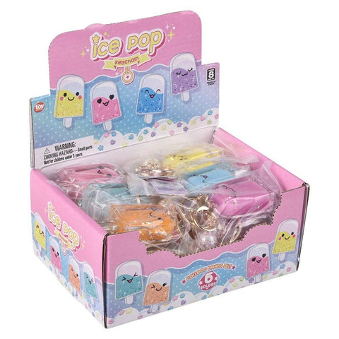 2.5" Kawaii Ice Pop Glitter Clip On 24/Disp- LLB Toys