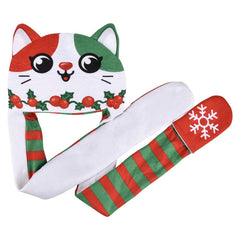 Light-Up Christmas Plush Hoodie Scarf Assortment