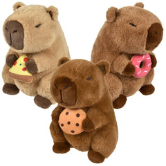 10" Capybara Holding Food Plush - LLB Toys