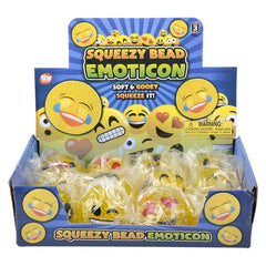 2.25" SQUEEZY BEAD EMOTICON BALL LLB kids toys