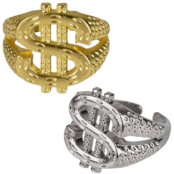 Bling Dollar Sign Ring 0.75
