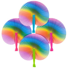 10" RAINBOW FOLDING FANS LLB kids toys